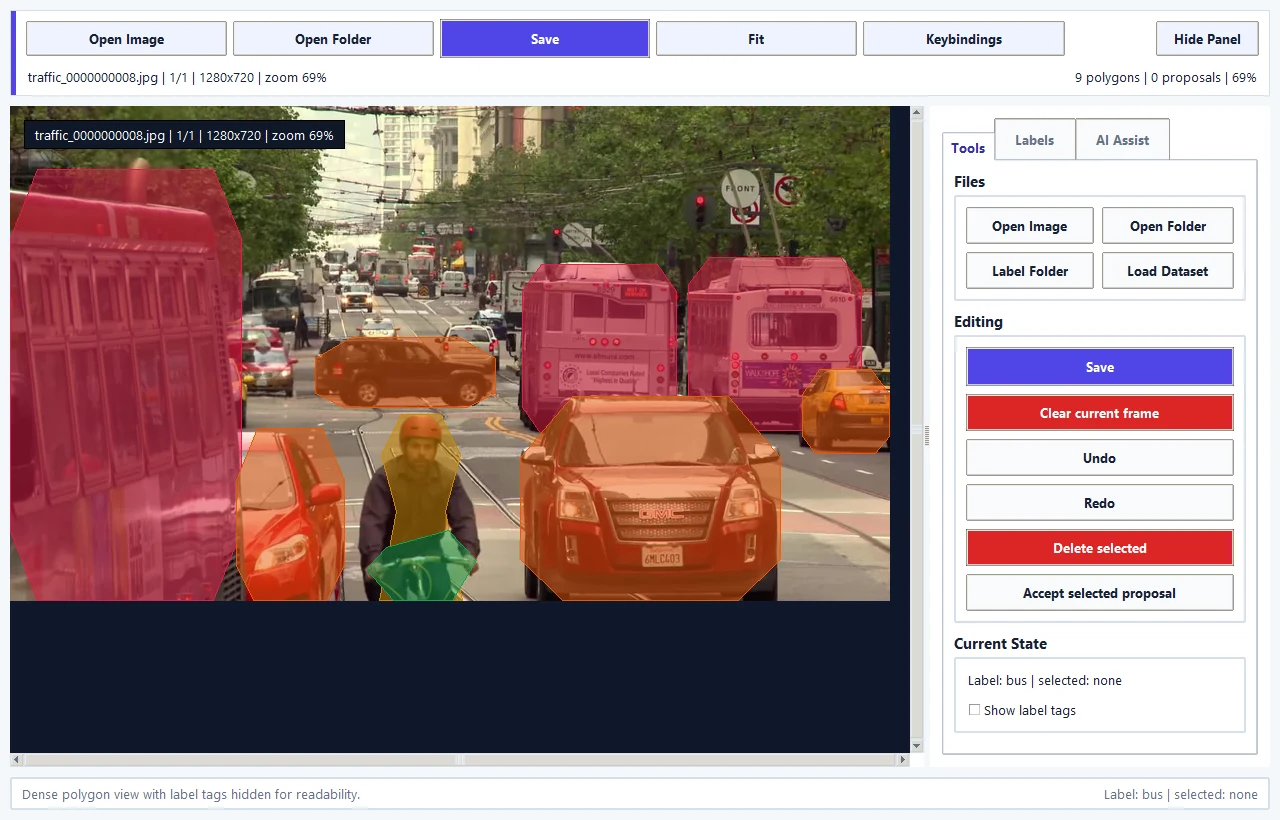 Interface d’annotation polygonale du YOLO Object Detection Toolkit
